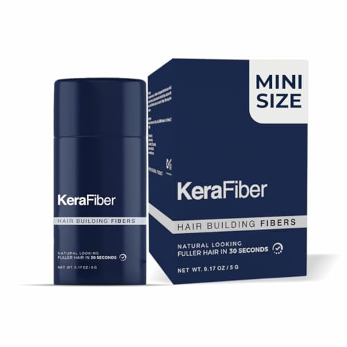 KeraFiber Haarfasern, Rotbraun, professionelle natürliche Keratin-Haaraufbaufasern für Männer und Frauen, voller Kopf in 30 Sekunden (5 g) – Reise-Set von KeraFiber