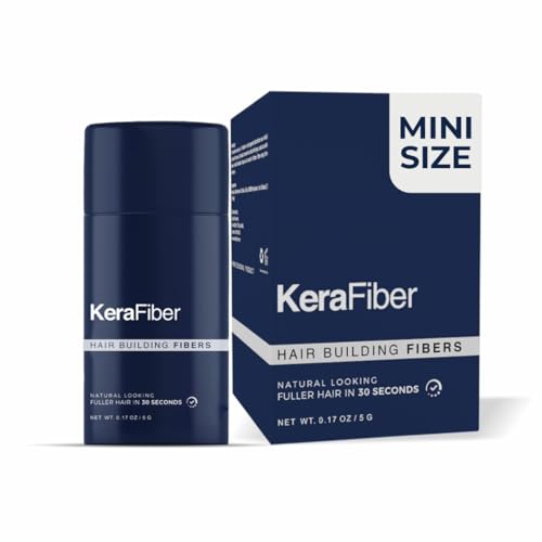 KeraFiber Haarfasern, natürlich, Keratin, Haaraufbaufasern für Männer und Frauen, voller Kopf in 30 Sekunden (5 g/0,17 oz), Schwarz von KeraFiber