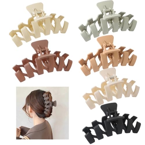 N-Charakter große gefrostete Sprühfarbe Kunststoff greifen Clip Frauen Scheibe Haarspange Haarschmuck (6PCS-A) von KeraLi