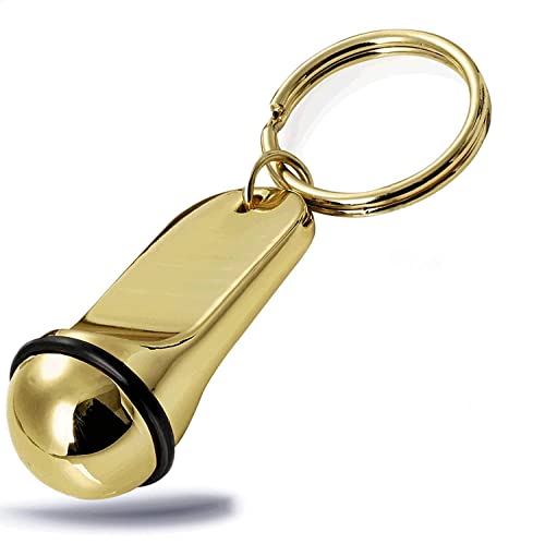 Kerafactum Schlüsselanhänger Hotelschlüssel Hotel Pension Schlüssel Anhänger Goldoptik mit Gummiring Key Tag beschriftbar gravierbar für Auto Motorrad Partner Mini Geschenk für Ihn oder Sie von Kerafactum
