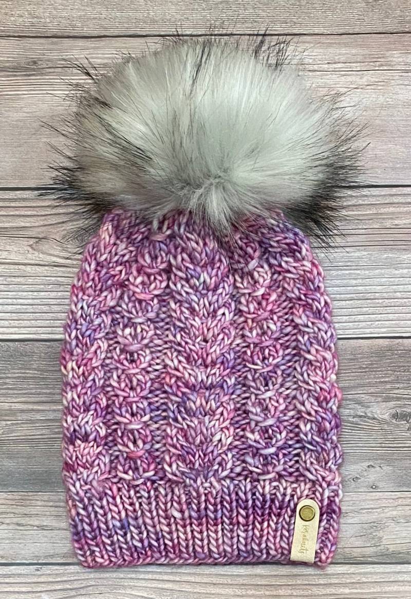 Merino Wolle Strick Gartenblick Beanie von Keraknits