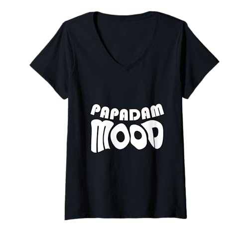 Damen Keralit Malayali Funny Papadam Stimmung Malayalam Design T-Shirt mit V-Ausschnitt Damen Keralit Malayali Funny Papadam Stimmung Malayalam Design T-Shirt mit V-Ausschnitt von Kerala Malayali