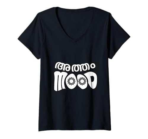 Damen Keralit Malayali Lustiges Atham Stimmung Malayalam Design T-Shirt mit V-Ausschnitt von Kerala Malayali