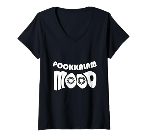 Damen Keralit Malayali Lustiges Pookkalam Stimmung Malayalam Design T-Shirt mit V-Ausschnitt Damen Keralit Malayali Lustiges Pookkalam Stimmung Malayalam Design T-Shirt mit V-Ausschnitt von Kerala Malayali