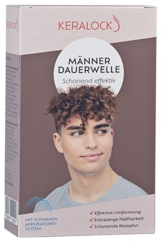 KERALOCK Männer Dauerwelle für kräftiges Haar – langanhaltende Locken & Volumen – milde Formel – Dauerwellen-Creme für volle, definierte Männerlocken – einfache Anwendung zu Hause von Keralock