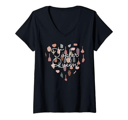 Damen Lustig Töpfer Queen, Töpfern Ton Spruch, Keramik Kunst T-Shirt mit V-Ausschnitt Damen Lustig Töpfer Queen, Töpfern Ton Spruch, Keramik Kunst T-Shirt mit V-Ausschnitt von Keramiker Deko Design Idee