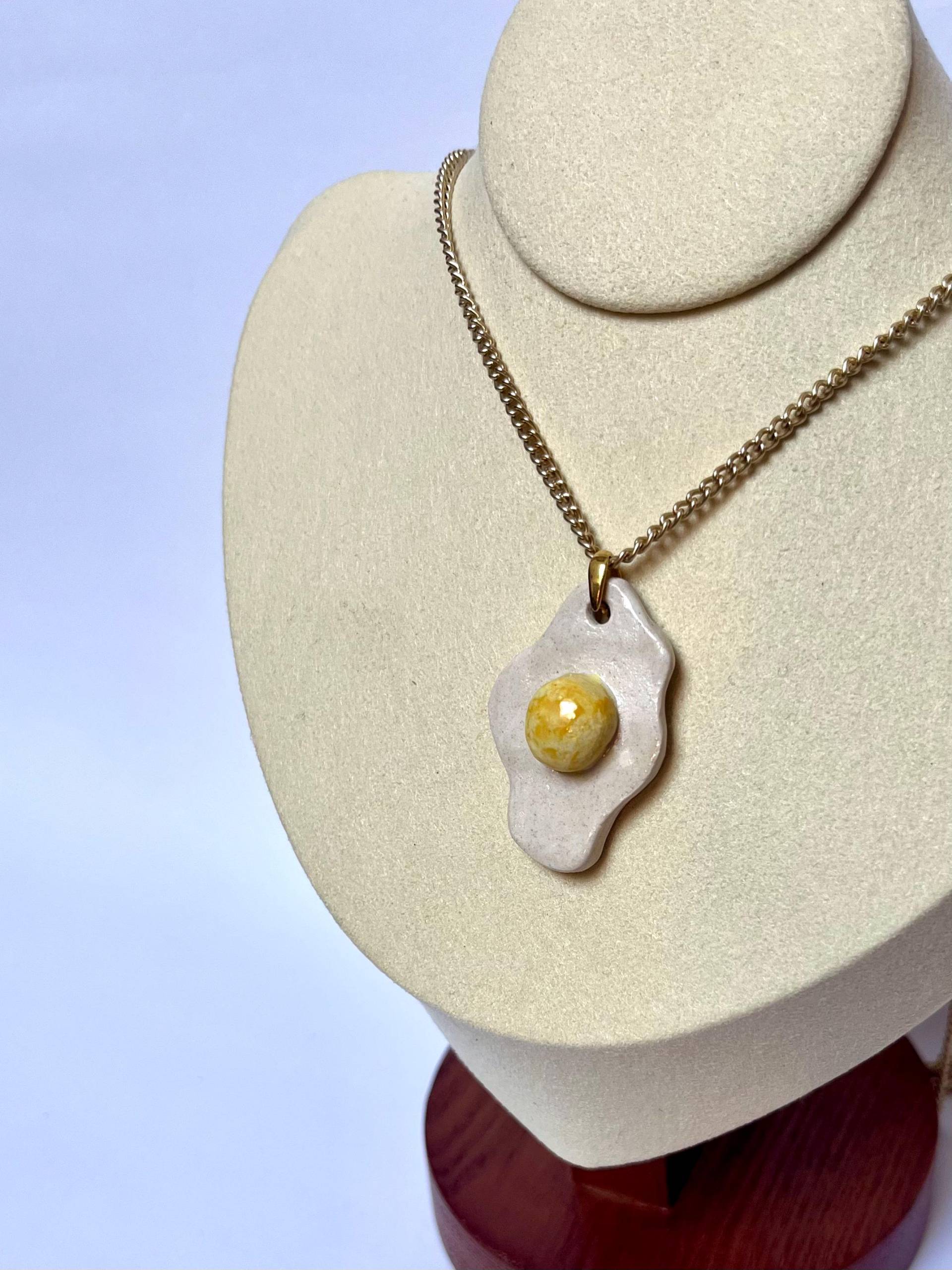 Anhänger Kette Keramik Spiegelei Keramikschmuck Anhänger Kette Keramik Spiegelei Keramikschmuck von KeramikschmuckWSB