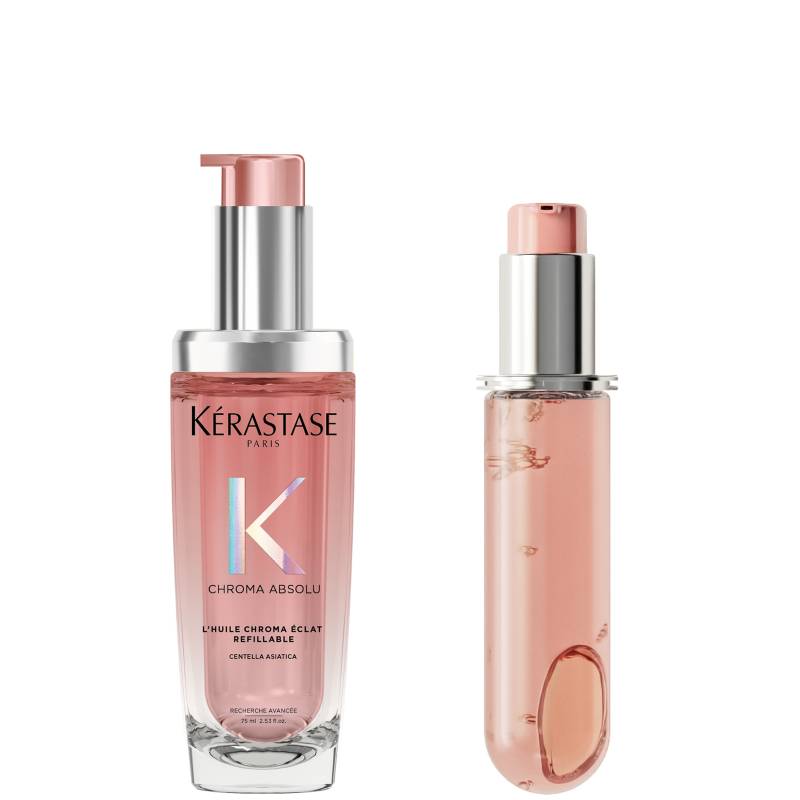 Kérastase Chroma Absolu Refillable Hair Oil and Refill Capsule Duo for Fine to Medium Hair with Glycerin & Hyaluronic Acid 75ml von Kerastase