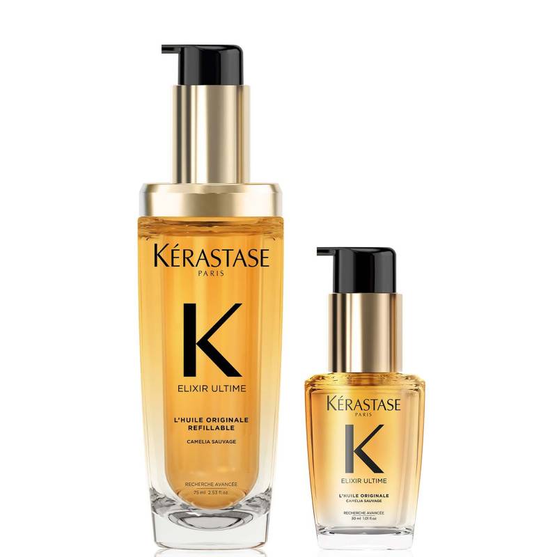 Kérastase Elixir Ultime L'Huile Originale Hair Oil 75ml and Elixir Ultime Hair Oil 30ml Travel Size Duo for All Hair Types von Kerastase