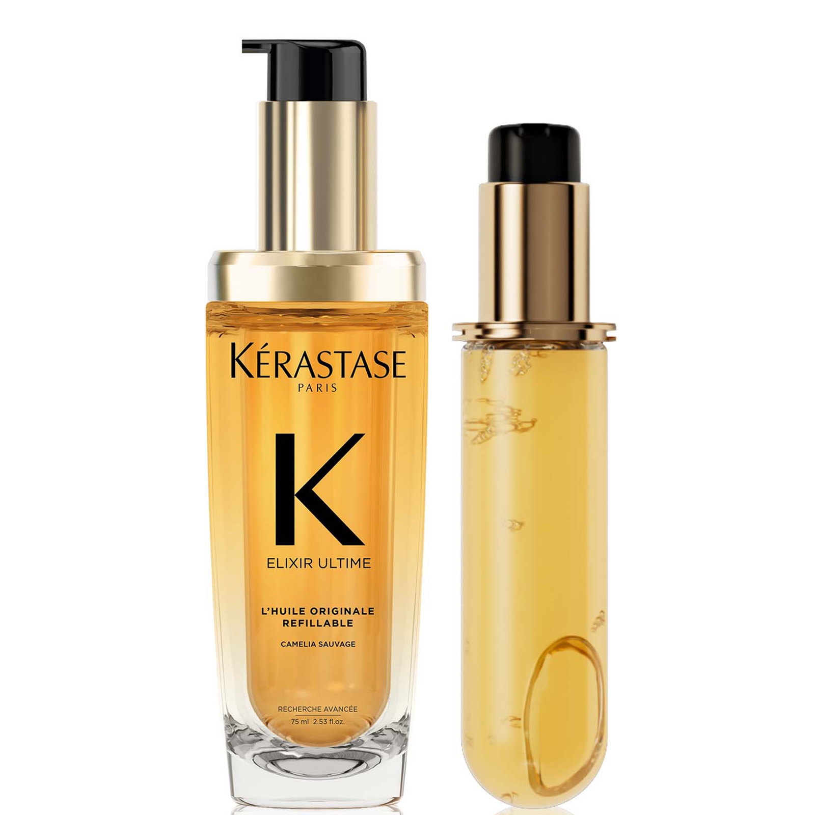 Kérastase Elixir Ultime L'Huile Originale Hair Oil 75ml for All Hair Types with 75ml Refill Bundle von Kerastase