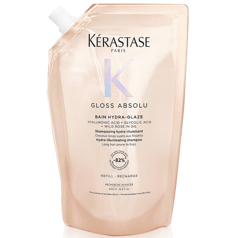 Kérastase Gloss Absolu Refill Pouch Shampoo with Glycolic Acid, Hyaluronic Acid and Wild Rose in Oil 500ml von Kerastase