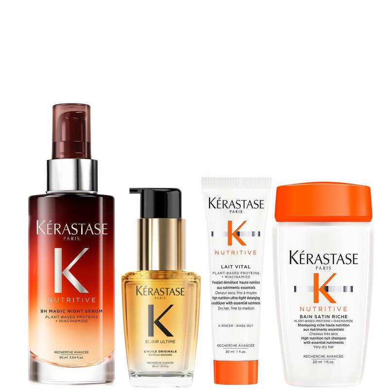 Kérastase Nutritive 8Hour Serum & Elixir Hair Oil with Nutritive Shampoo and Conditioner Bundle von Kerastase