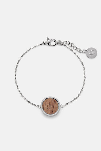 Kerbholz Armband mit rundem Holzelement 'CIRCLE BRACELET' // hochwertiger Edelstahl // von Kerbholz