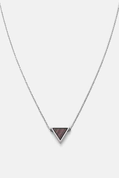 Kerbholz Halskette mit dreieckigem Holzelement 'TRIANGLE NECKLACE' // hochwertiger Edelstahl // von Kerbholz