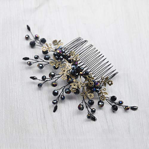 Kercisbeauty Damen-Haarkamm mit schwarzen Kristallen, Gothic-Stil, Bronze-Kopfschmuck für Abendveranstaltungen, Partys, Hochzeiten, Stirnband für die Braut Kercisbeauty Damen-Haarkamm mit schwarzen Kristallen, Gothic-Stil, Bronze-Kopfschmuck für Abendveranstaltungen, Partys, Hochzeiten, Stirnband für die Braut von Kercisbeauty