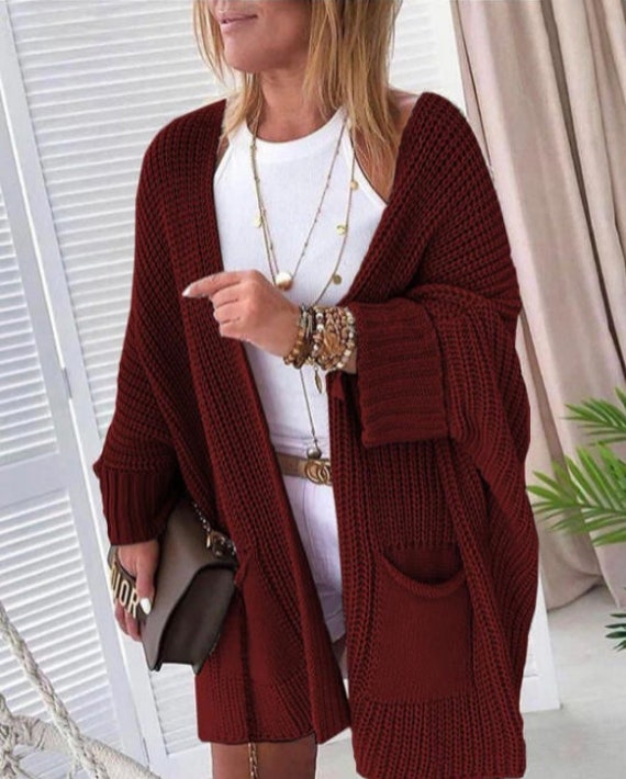 Oversize Frauen Cardigan, Open Front Solide Winter Warme Large Loose Fit Cardigan Oversize Frauen Cardigan, Open Front Solide Winter Warme Large Loose Fit Cardigan von KeremikoDesigns