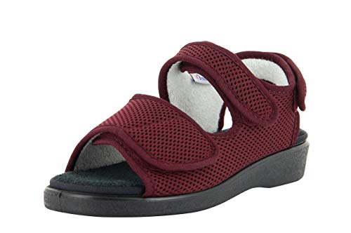 VAROMED Genf Gesundheitssandalen Bordeaux I Gr. 38 I Orthopädische Schuhe Damen & Herren I Schuhe für geschwollene Füße I Sandalen mit Wechselfußbett I Made in Germany von VAROMED