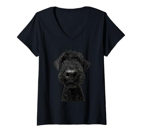 Damen Kerry Blau T-Shirt mit V-Ausschnitt Damen Kerry Blau T-Shirt mit V-Ausschnitt von Kerry Blue Dog