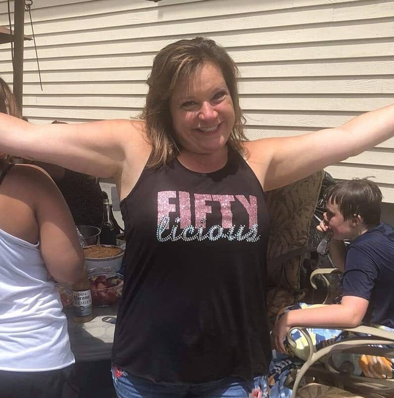 Fiftylicious Tank Mit Glitzer Und in Strass Umrandet - 50. Geburtstag Fiftylicious Tank Mit Glitzer Und in Strass Umrandet - 50. Geburtstag von KerryKustoms