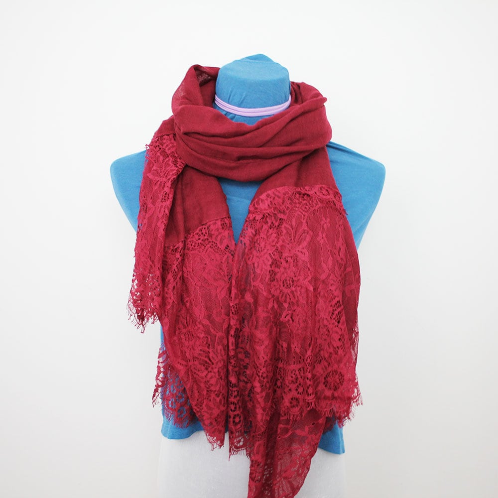 Spitze Schal - Burgund Rot Spitze Schal - Burgund Rot von KerryWhites
