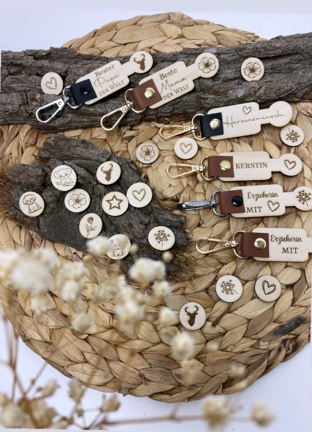 Einkaufwagenlöser + Einkaufswagenchip Holz Personalisiert Boho Einkaufwagenlöser + Einkaufswagenchip Holz Personalisiert Boho von KerstinsLovelyCraft
