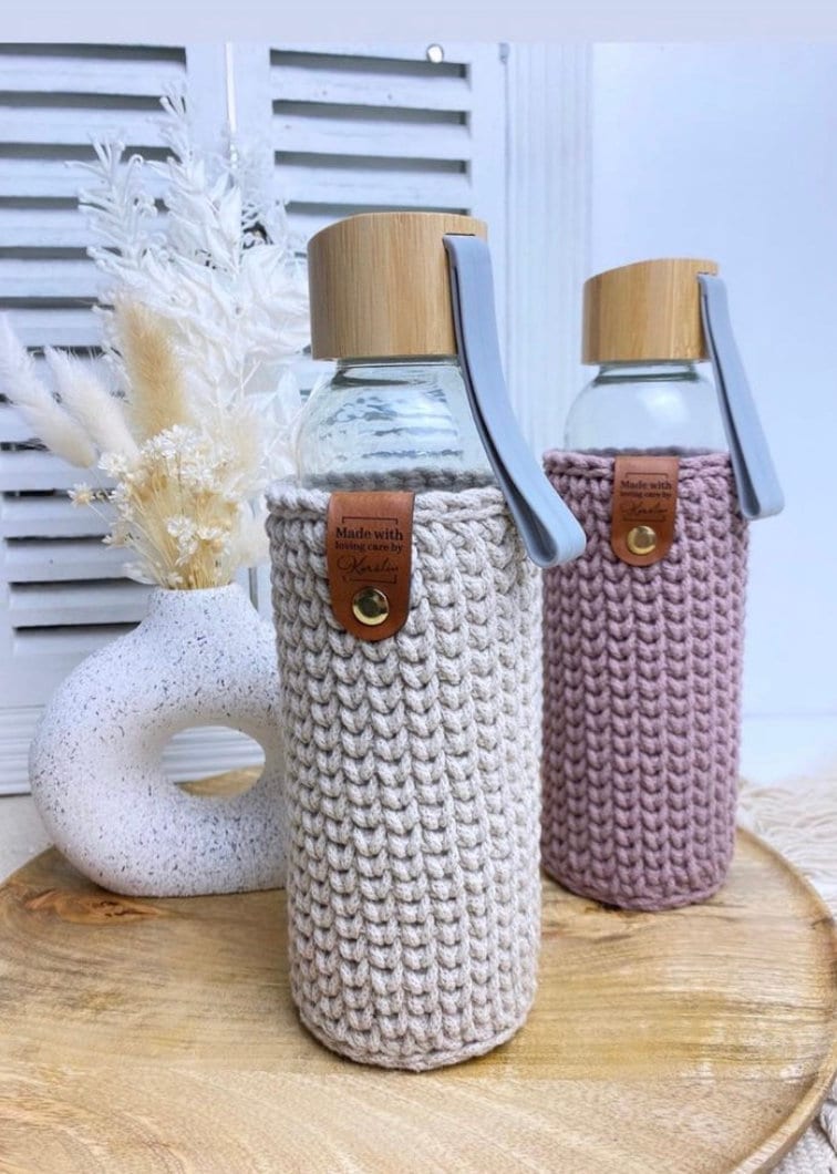 Tinkflaschen Hülle/ Trinkflasche Umhängetasche/Boho/ Gehäkelt Tinkflaschen Hülle/ Trinkflasche Umhängetasche/Boho/ Gehäkelt von KerstinsLovelyCraft