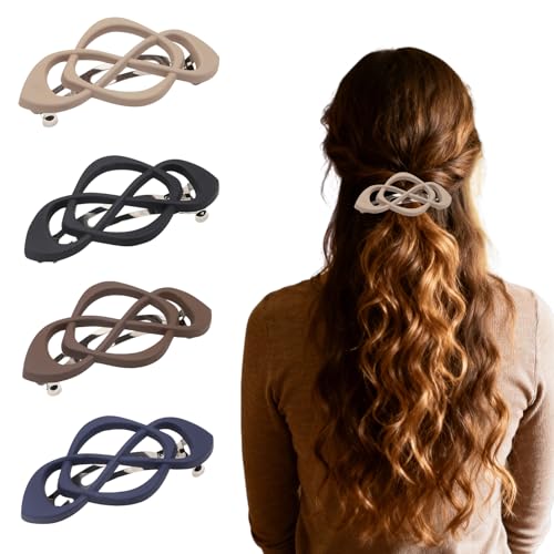 4 Stück Haarspangen Damen, Französische Haarspange, Haarklammer Damen, haarspange flach mit matter Oberfläche, Haarschmuck für Alltag und formelle Anlässe (B) von Kertaym