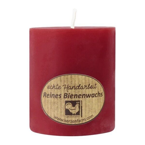 Kerzenfarm Hahn Bienenwachs Kerze rot 75mm von Kerzenfarm Hahn