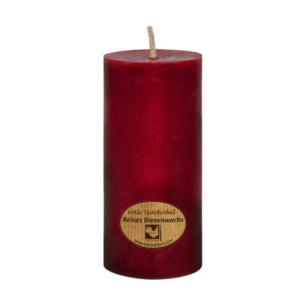 Kerzenfarm Hahn Bienenwachs Kerze rot 90mm von Kerzenfarm Hahn