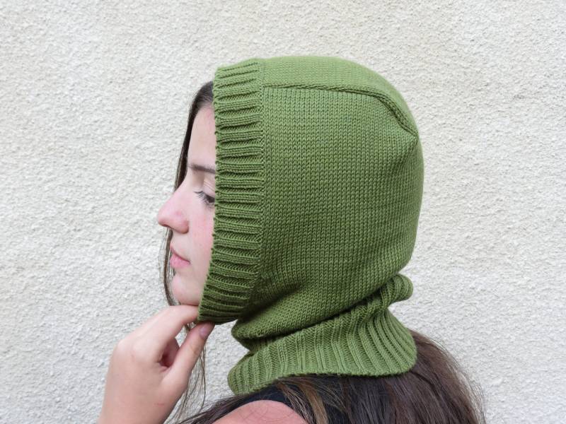 Balaclava Gesichtsmaske. Fleece, Gestrickte Kapuze, Skimaske, Winterhelmmütze, Grün Gestrickte Balaclava, Nackenwärmer, Gesichtsmaske, Unisex von KesaneArt