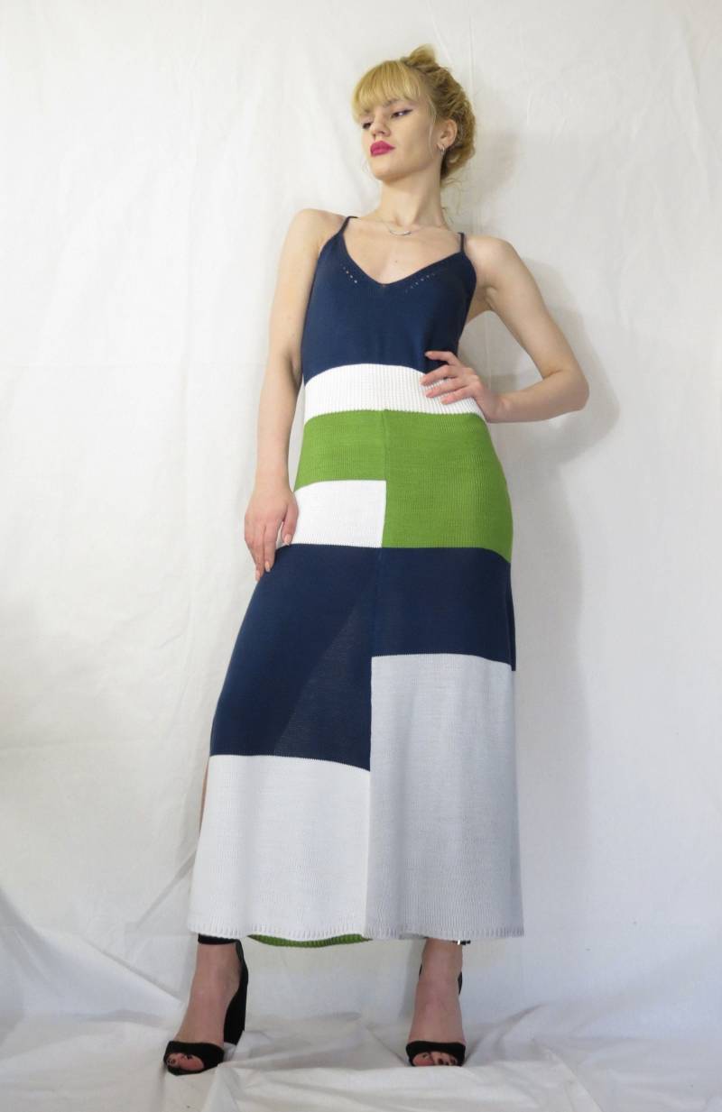 Sommer Colorblock Gestricktes Kleid von KesaneArt