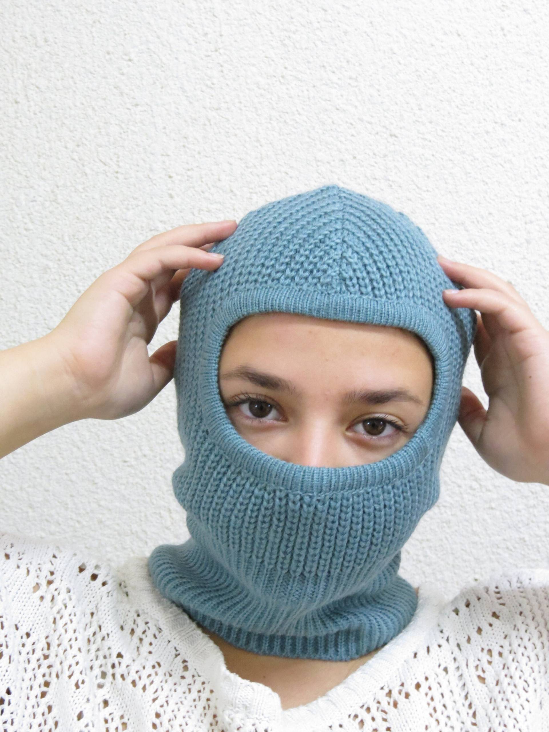 sturmhauben. Skimaske, Winterhelmmütze, Blau Gestrickte Balaclava, Nackenwärmer, Gerippte Mütze.snowboard Warme Beanie von KesaneArt