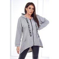 Damen Uni Zipper Hoodie Jacke Lang Cotton Sweatjacke mit Kapuze von Kesi