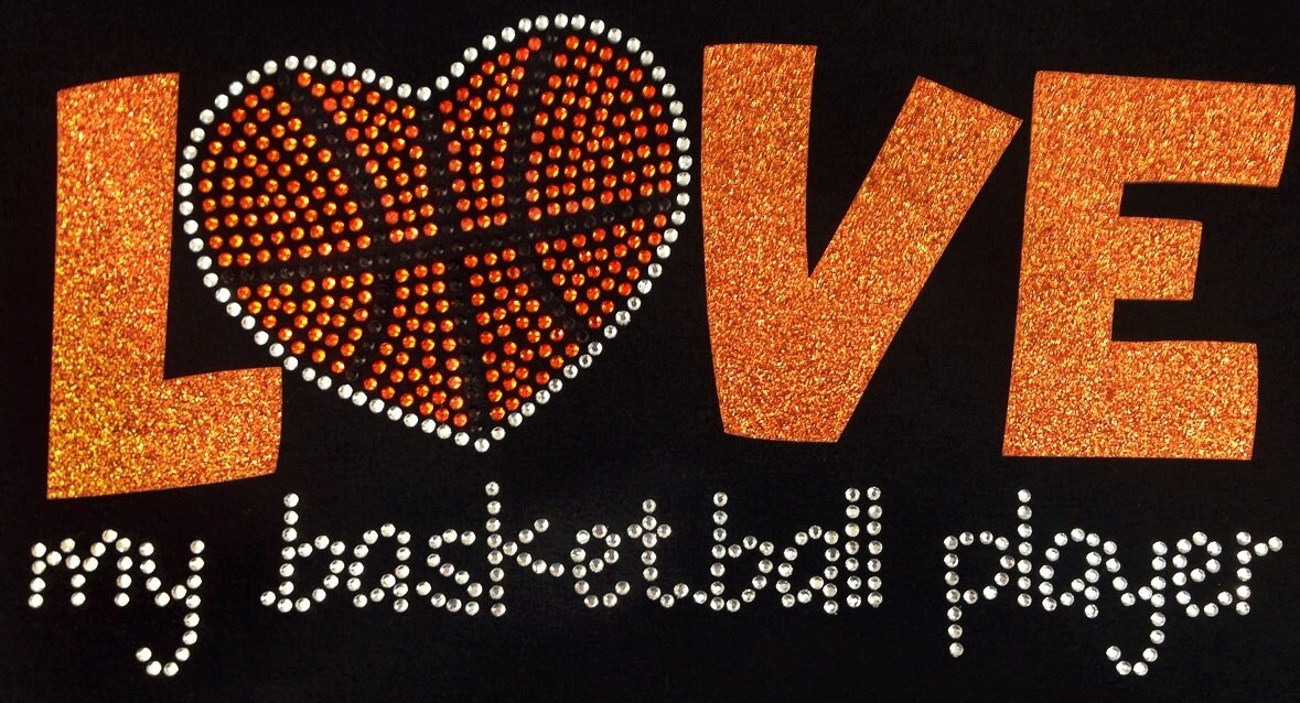 Love My Basketball, Baseball, Hockey Oder Volleyball Spieler Strass Und Glitzer T-Shirts Love My Basketball, Baseball, Hockey Oder Volleyball Spieler Strass Und Glitzer T-Shirts von KesiasKreations