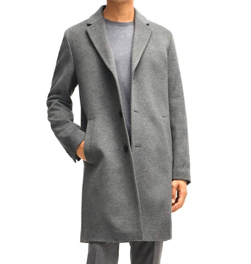 Keskin Collection Kurzmantel Edler Mantel Wolloptik Flexibler Stoff Modern-fit Grau Kurzmantel Reverskragen von Keskin Collection