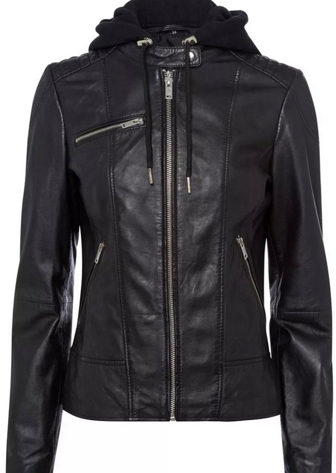 Keskin Collection Lederjacke Echt Leder Damen Lammnappalederjacke Schwarz Neu mit und ohne Kapuze (Packung) von Keskin Collection