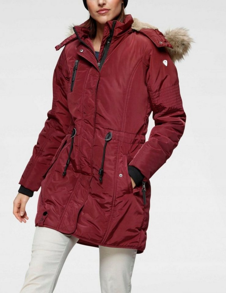 Keskin Collection Parka Damen Winter Mantel Kunstfell Kapuze warm Kunstfellfutter Parka Jacke (mit abtrennbarer Kapuze) Mit Kapuze, Abnehmbarer Kunstfell an der Kapuze, Innen Teddyfell von Keskin Collection