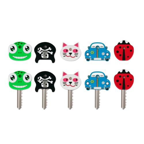 Ketachi - Original-Schlüsselhülle 10 Einheiten | Hausschlüsselhüllen | Schlüsselanhänger-Zubehör mit lustigen Designs | Flexible und widerstandsfähige Tastenkappen Ketachi - Original-Schlüsselhülle 10 Einheiten | Hausschlüsselhüllen | Schlüsselanhänger-Zubehör mit lustigen Designs | Flexible und widerstandsfähige Tastenkappen von Ketachi