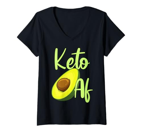 Damen Keto AF T-Shirt mit V-Ausschnitt von Keto AF Forever!