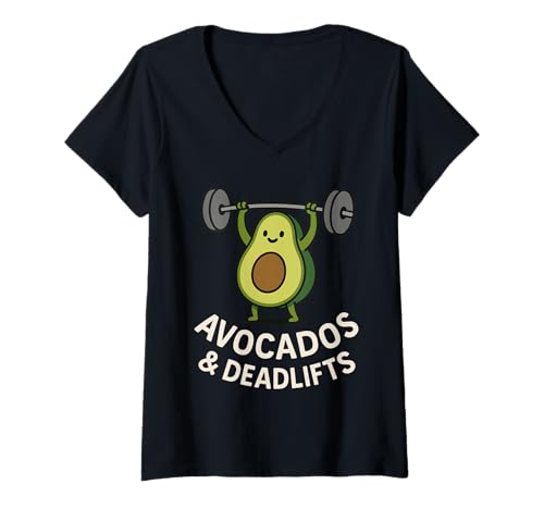 Damen Keto Humor Lustiges Meme, unterstützt von Fat Zero Carbs Bacon T-Shirt mit V-Ausschnitt Damen Keto Humor Lustiges Meme, unterstützt von Fat Zero Carbs Bacon T-Shirt mit V-Ausschnitt von Keto Foodie Gift Low Carb Bacon Avocados Deadlifts