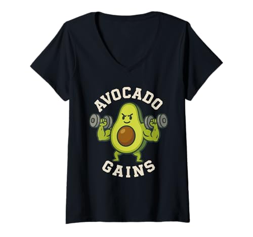 Damen Keto Humor Lustiges Meme, unterstützt von Fat Zero Carbs Bacon T-Shirt mit V-Ausschnitt Damen Keto Humor Lustiges Meme, unterstützt von Fat Zero Carbs Bacon T-Shirt mit V-Ausschnitt von Keto Foodie Gift Low Carb Bacon Avocados Deadlifts