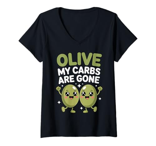 Damen Keto Mit Geringer Kohlenhydrate T-Shirt mit V-Ausschnitt Damen Keto Mit Geringer Kohlenhydrate T-Shirt mit V-Ausschnitt von Keto Ketigenic Zitat