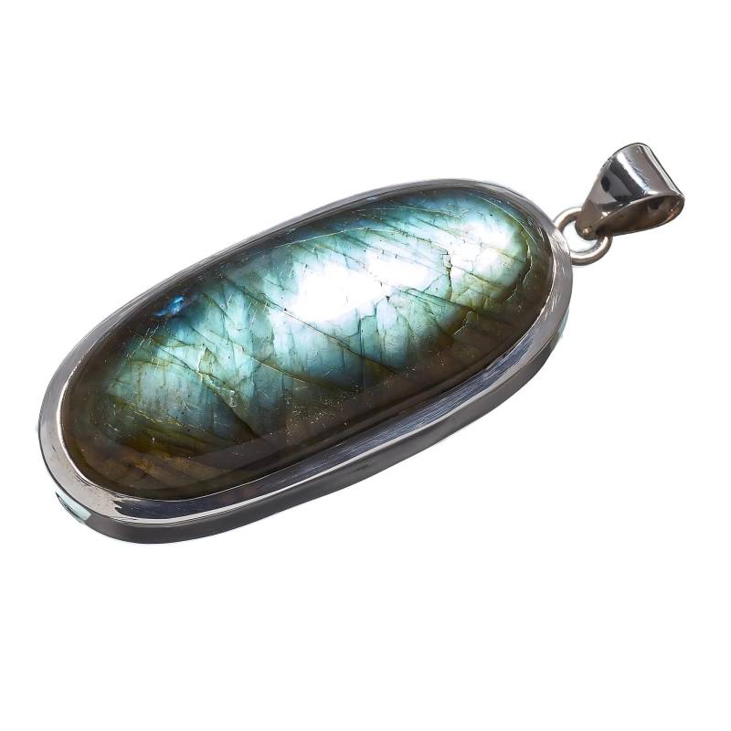 Labradorit Anhänger 925 Silber von KettenAtelier