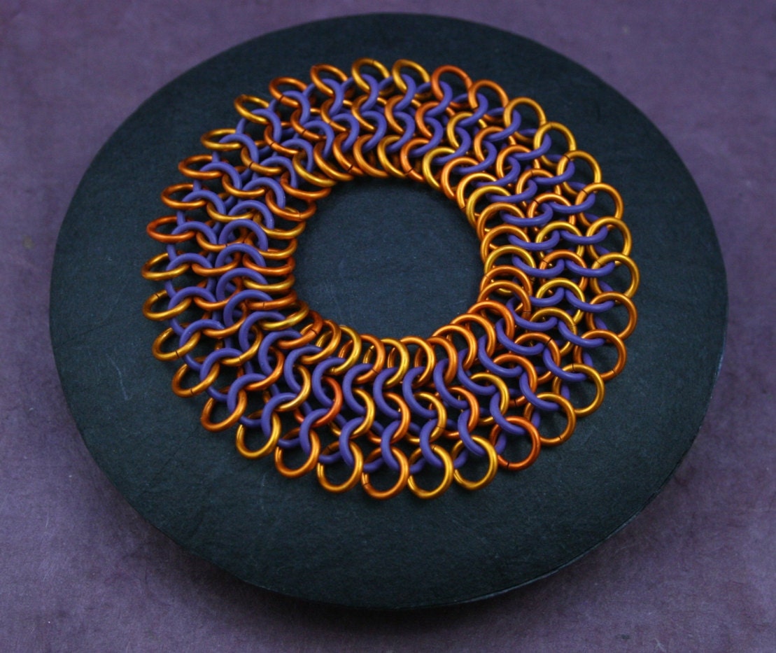 Kettenkunst-Flex - Armband Orange-Lila von KettenKunst