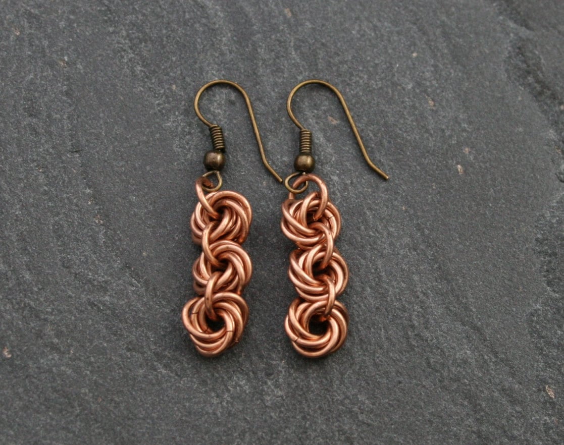 Ohrringe Rosen Bronze von KettenKunst