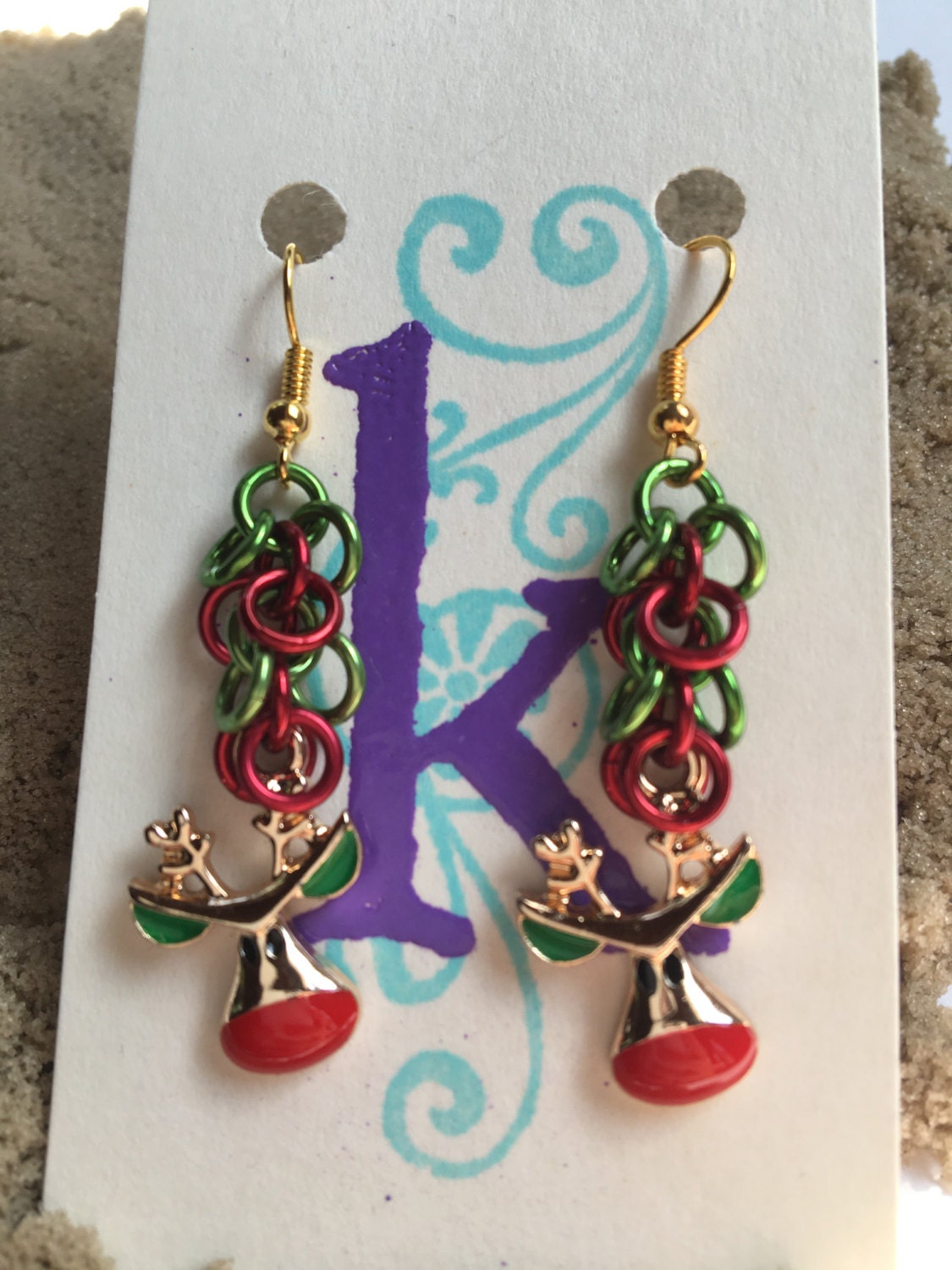 Red Rentier Weihnachtsohrringe Urlaub Schmuck Geschenk Red Rentier Weihnachtsohrringe Urlaub Schmuck Geschenk von Kettenglied