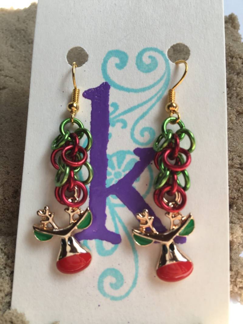 Red Rentier Weihnachtsohrringe Urlaub Schmuck Geschenk Red Rentier Weihnachtsohrringe Urlaub Schmuck Geschenk von Kettenglied