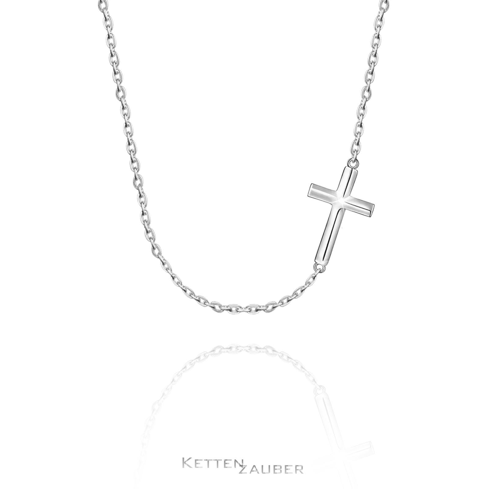 925 Silber Halskette Mit Kreuzanhänger 40+5cm, Elegantes Design, Minimalistisch, Damenschmuck, Stilvoll & Hochwertig, Echtes Sterlingsilber von KettenzauberShop