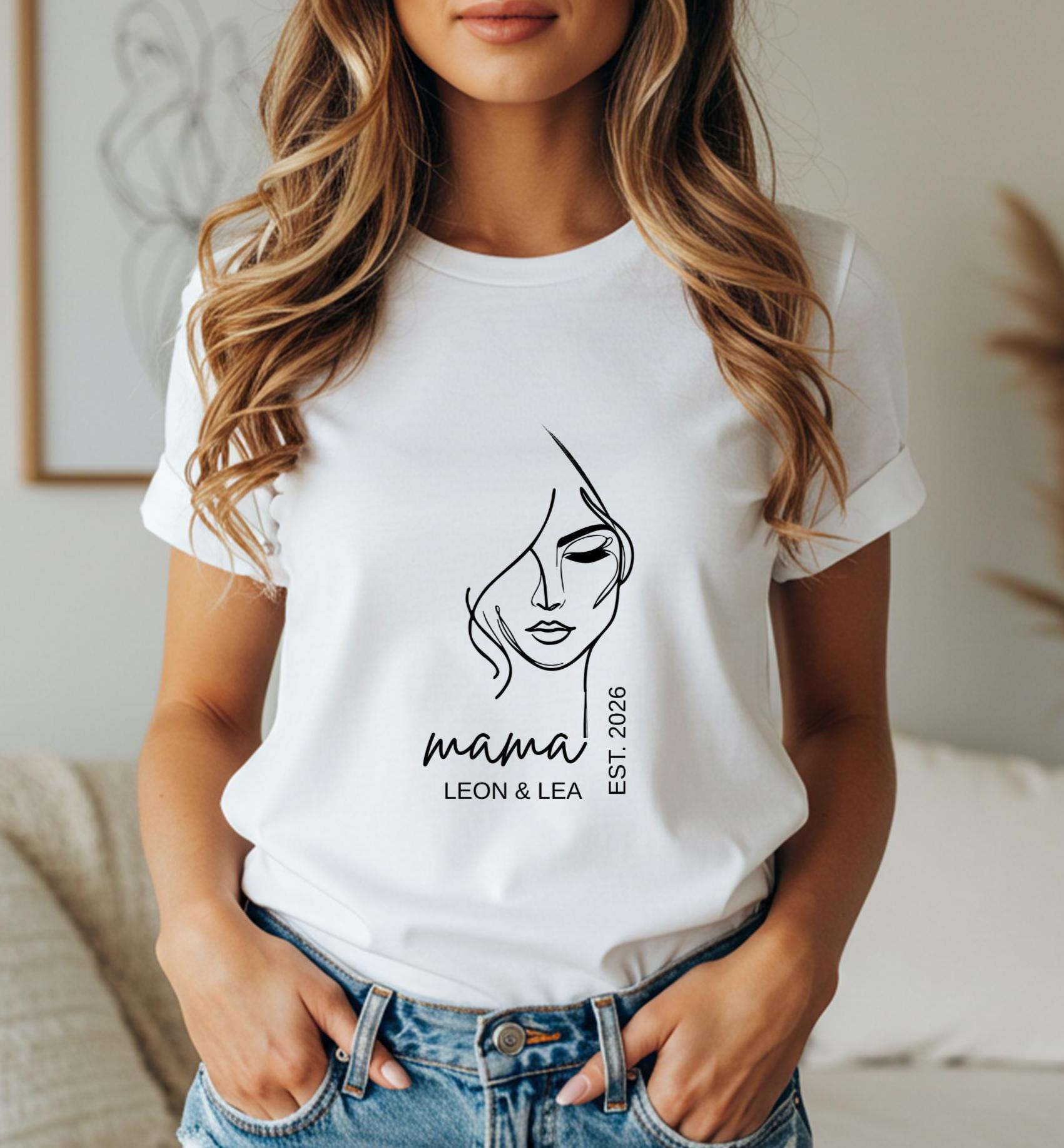 Personalisiertes Mom Und Est. Datum T-Shirt, Namen Kinder, Benutzerdefiniertes Mama Geschenk Shirt, Muttertag, Schwangerschaft Verkünden Personalisiertes Mom Und Est. Datum T-Shirt, Namen Kinder, Benutzerdefiniertes Mama Geschenk Shirt, Muttertag, Schwangerschaft Verkünden von KetterArtDesign