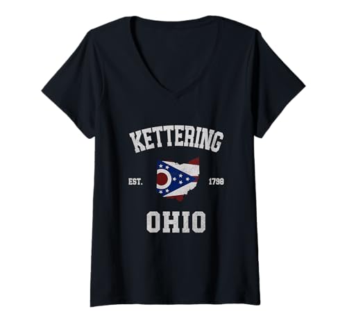 Damen Kettering, Ohio T-Shirt mit V-Ausschnitt von Kettering, Ohio Designs 0825